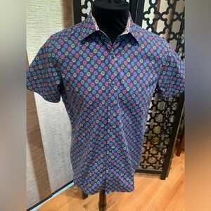 Robert Graham Short Sleeve Shirt Sz Medium